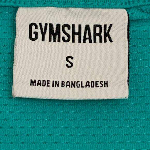 Gym Shark Womens Training Top Teal Sz Small Crop Top Long Sleeve Workout Active - Picture 5 of 14